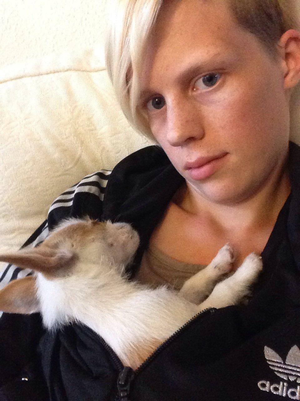 Blanding af racer Diva 3mdr gammel:-) - elsker bare at sove på mor <3
 billede 2