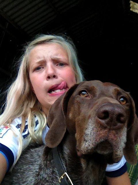 Korthåret hønsehund Malle - Mig og malle hygger på en varm dag<3 billede 4