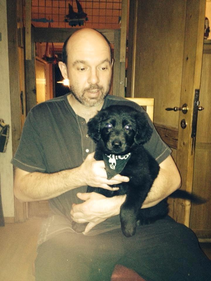 Blanding af racer Loke - Loke og min papfar jule aften. Se hvor lille han er der :D billede 1