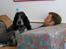 Cocker spaniel Balder - Hygge, Balder var med på ferie og her sidder han oppe ved far som sover :P 