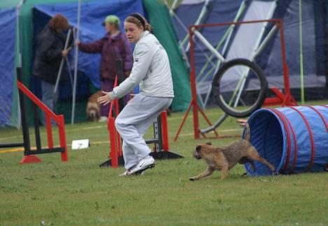 Border terrier Berta - Berta & jeg til Agilitystævne d.12. August.2006. SP1, vi vandt, og rykkede op til SP2  Foto: Louise, min søs. billede 11