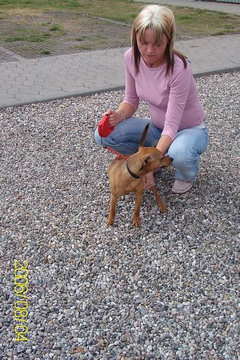 Blanding af racer Pjevs *Ny ejer* - Her er jeg sammen med min nye ejer Kristina.  billede 8