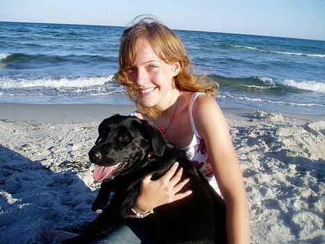 Labrador retriever Mille - Kristina og jeg er ved stranden - rigtig dejligt! billede 6