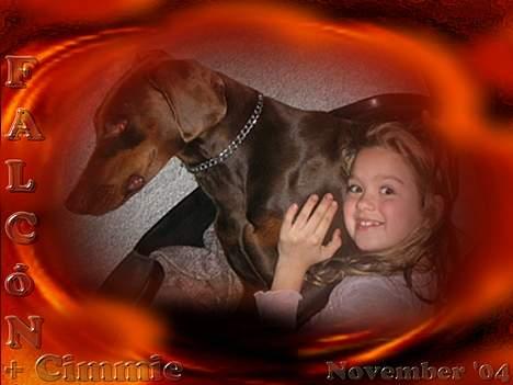 Dobermann Falcón - November ´03,  besøgte jeg lige Cimmie, min opdrætter´s dejlige datter  billede 8