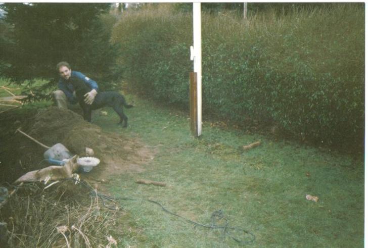 Labrador retriever Bjørn(død :'(..) - her er bjørn og min far for nogen år siden :P billede 3