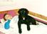 Labrador retriever Rockystar's Vynwy *RIP* - Det er Danny som ligger i sengen, dengang han var ca. 7 - 8 år :D... Og Vinwy var stor hvalp :).