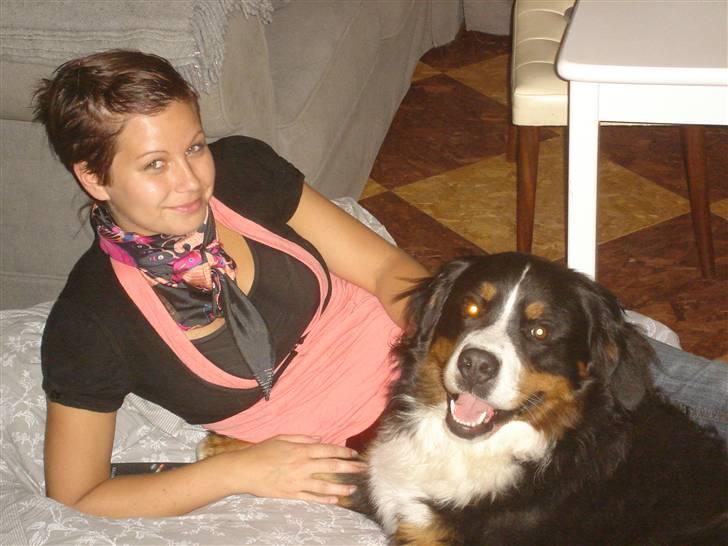 Berner sennenhund BASTIAN - Mor og mig ligger lige og daser.. :D billede 13
