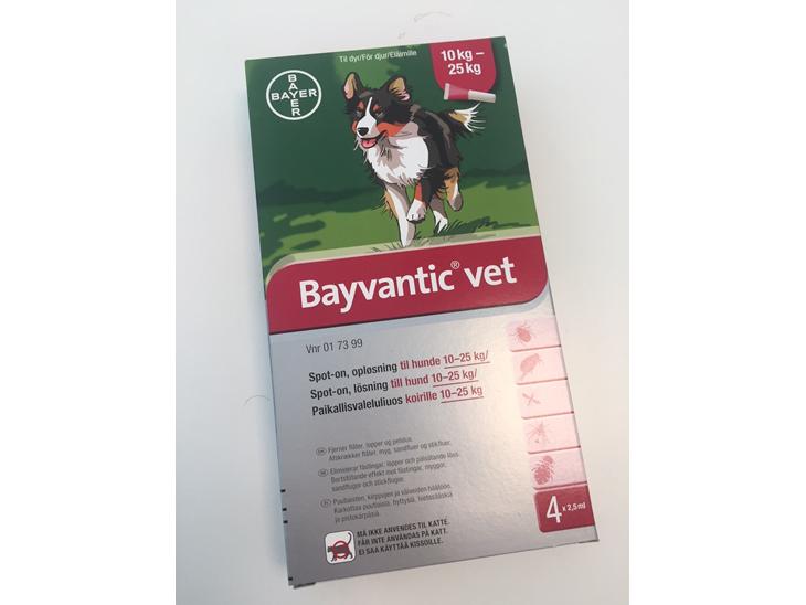 Bayvantic vet loppemiddel til hund 10-25 kg billede 0