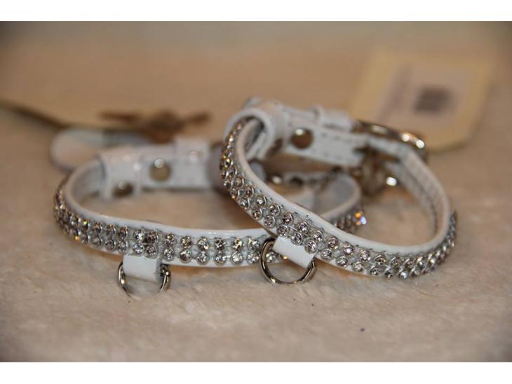 Collar halsbånd med 2 rækker sten billede 0