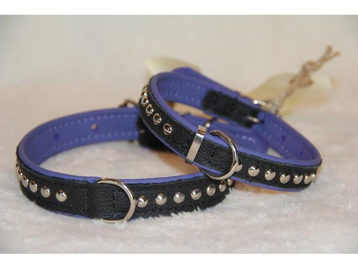 Collar halsnånd med farvet for og nitter billede 0