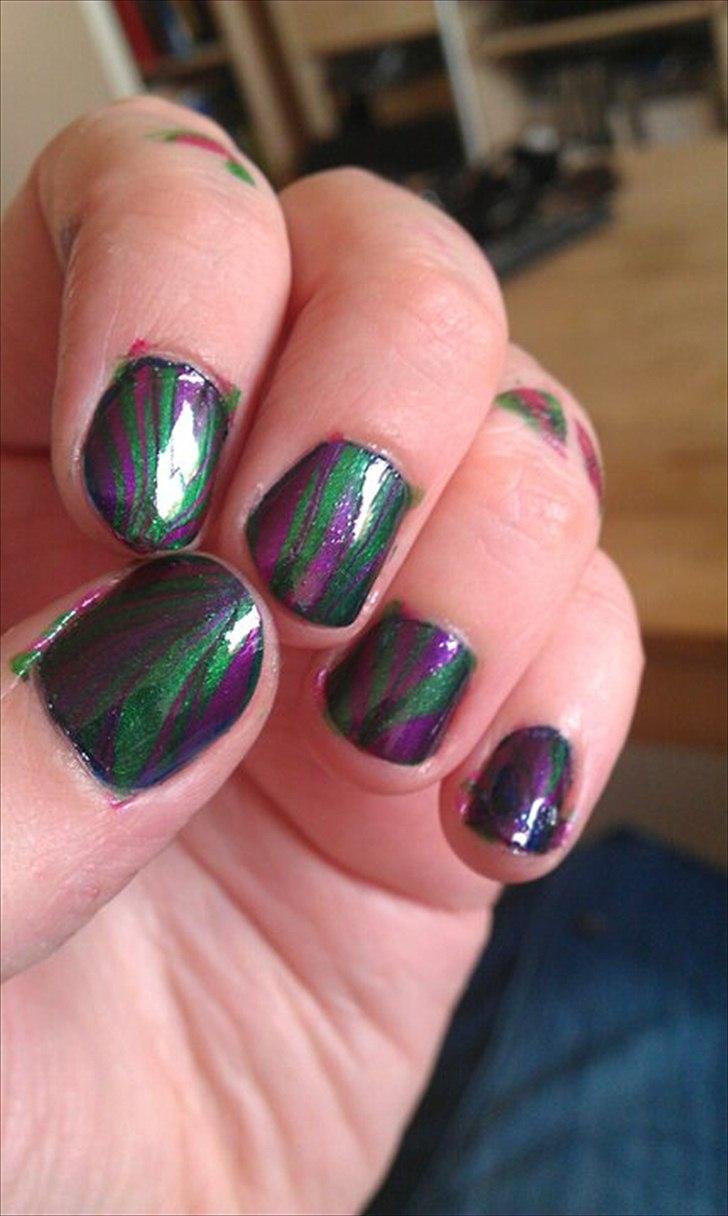 Negle - Water Marbling. Næste gang bruger jeg en lys underlak billede 15