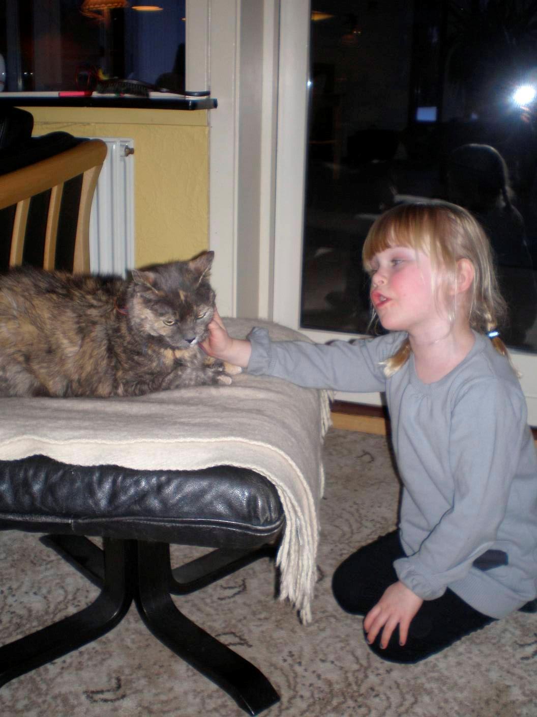 Huskat Rottekat Frida (himmelmis) - Min datter og Frida :) billede 4