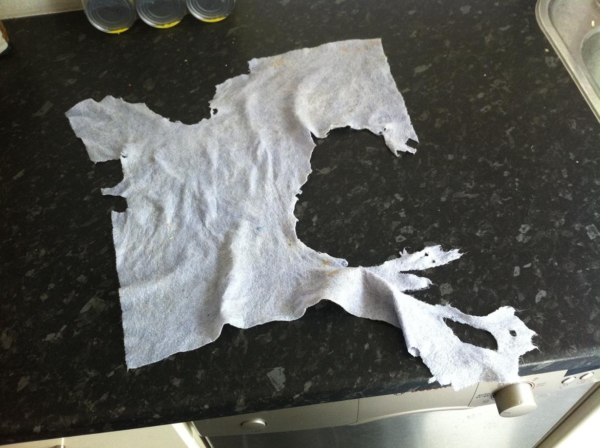 Huskat Alma - Alma havde det meget med at spise alverdens ting i starten - der må have været noget godt i denne klud. :b billede 3