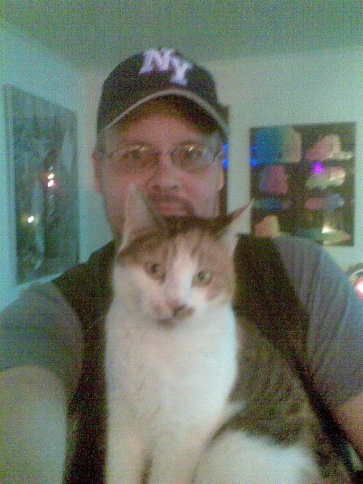 Huskat Bølle/Putte R.I.P - sønnen Charlie bliver lige vasket. billede 2