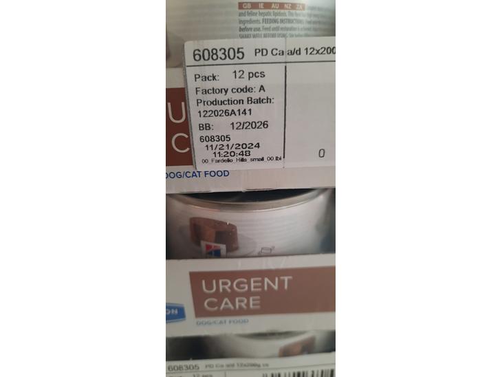 Hills prescription diet. Urgent care a/d. billede 0