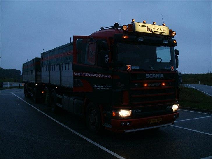 Scania 164L - Lidt tidlig morgen på rastepladssen ved Ringe. billede 6