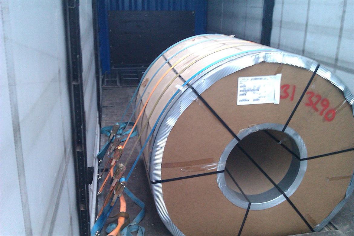 Scania R480 Highline - 1 stk sål coil på1,5 meters længde og 23.000 kg, læsset ved Ib Andresen i Vejle. billede 12