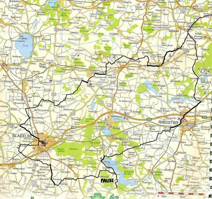 Rutekort Sjælland - Sydvest - Dianalund (2 kort) - Ca. 170 km billede 11