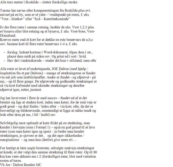 Rutekort Sjælland - Forklaring / beskrivelse af rutekort Sjælland billede 1