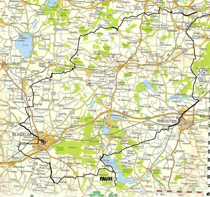 Rutekort Sjælland - Sydvest - Undløse (2 kort) - Ca. 180 km billede 12