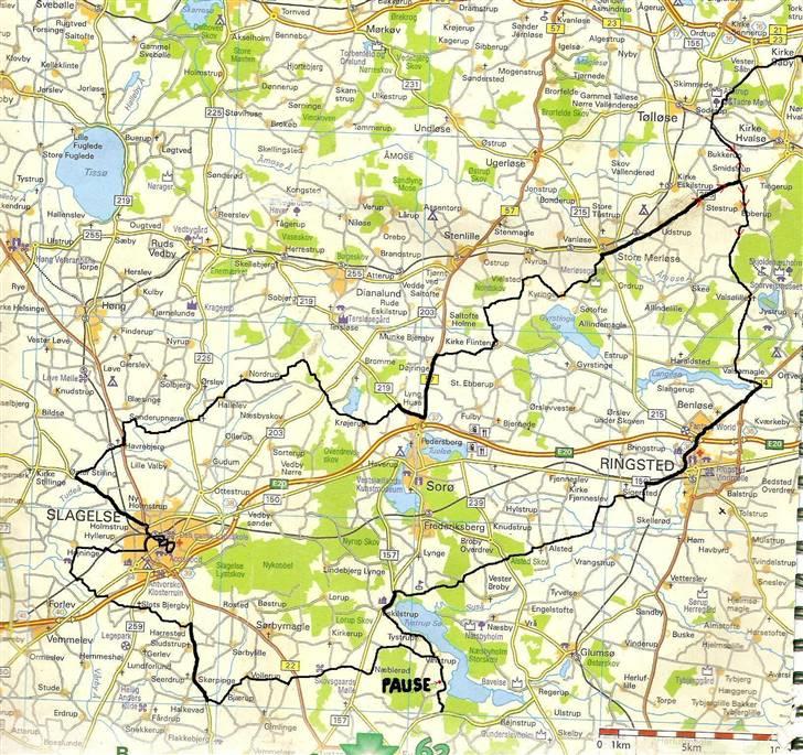 Rutekort Sjælland - Sydvest - Sorø (2 kort) - Ca. 170 km billede 10