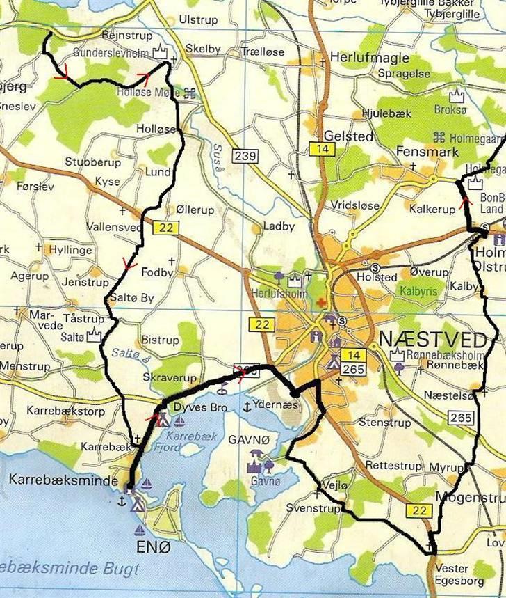 Rutekort Sjælland - Syd 2 b - Karrebæksminde og videre (5 kort) - Ca. 200 km billede 18