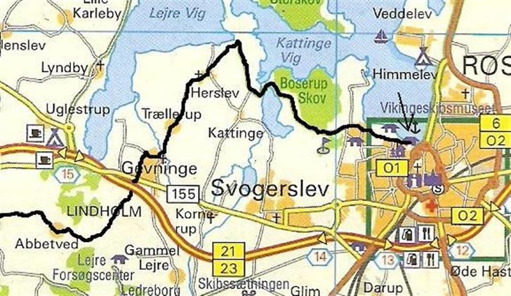Rutekort Sjælland - Nordvest start-slut billede 7