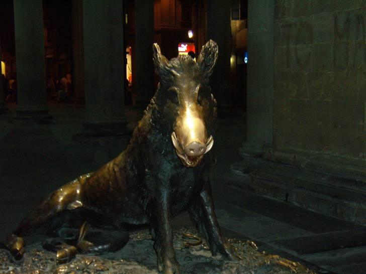 Italien 2008 - Lokal seværdighed, man putter penge ind i munden på "grisen" så går de til et godt formål. billede 31