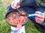 Tur til Island 2009 - At a camping place in Iceland, enjoying a wonderful meal...from a bag :P