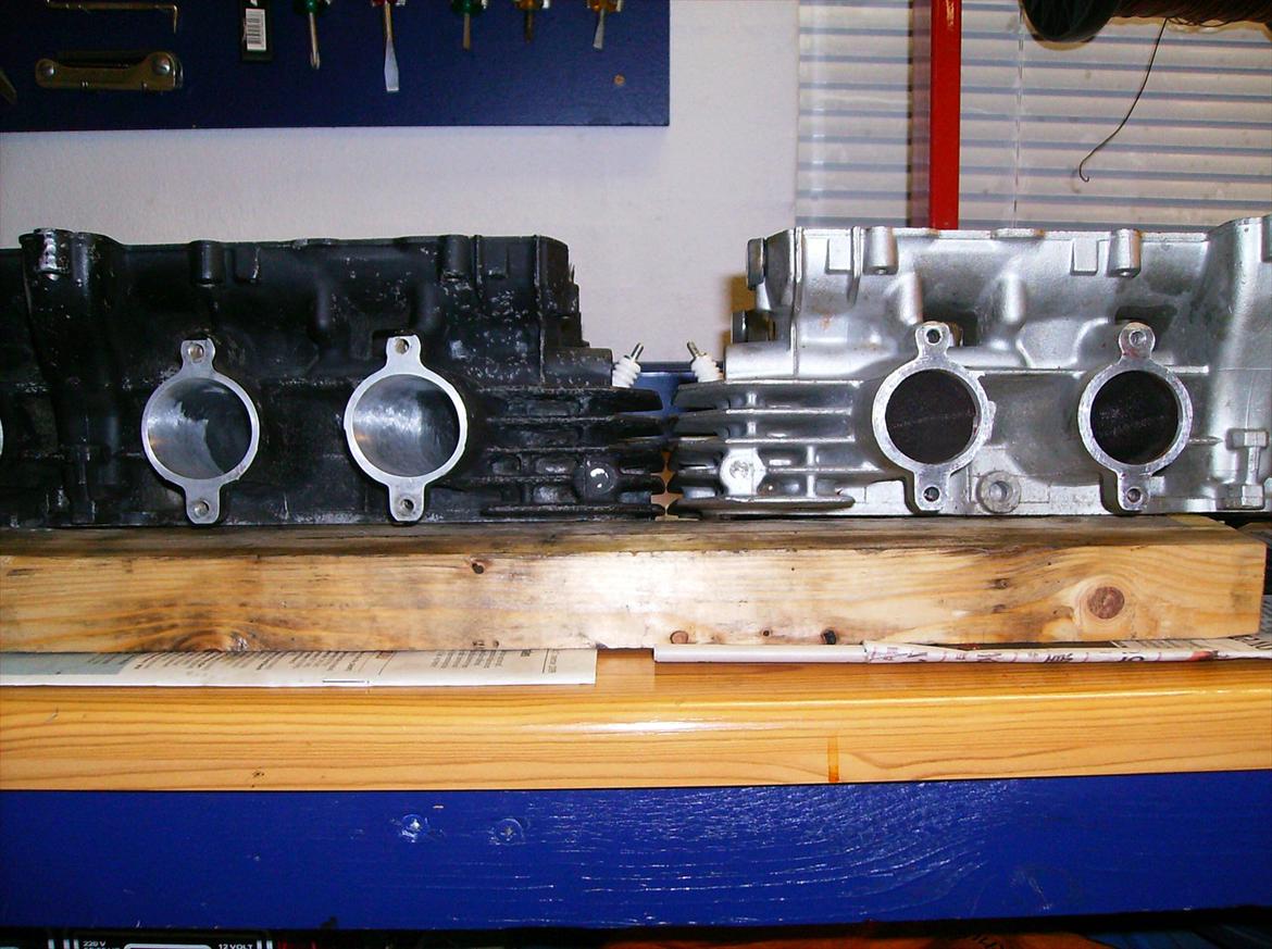 Kawasaki GPZ1100UT - Wiseco 1170 på rullefelt - Dyno run - Top til venstre porten fra Ø 34 til Ø 38 mm. billede 5