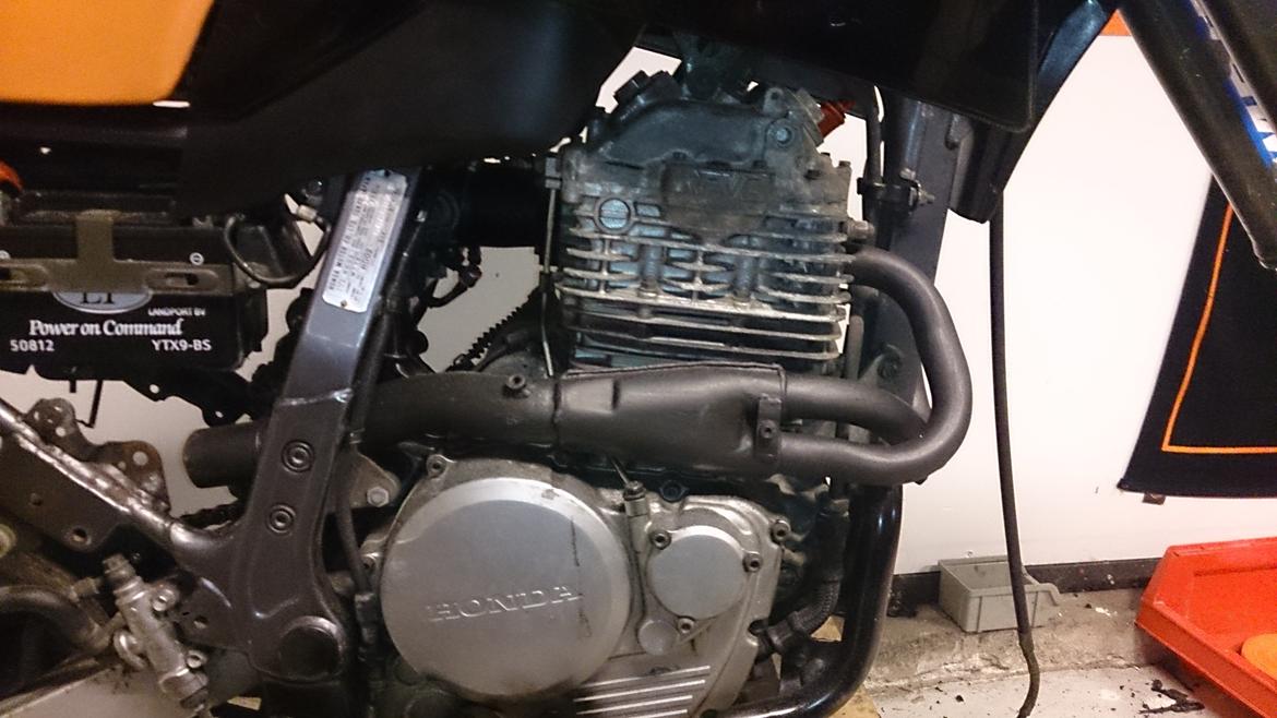 Honda NX 650 Dominator projekt motard - så er det nye forrør monteret billede 63