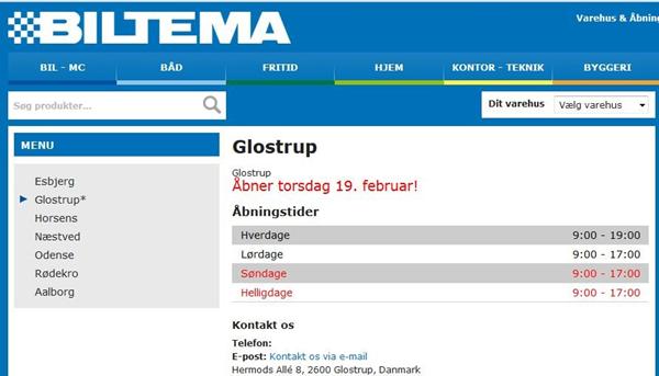 Biltema Glostrup Åbner d. 19. februar :D