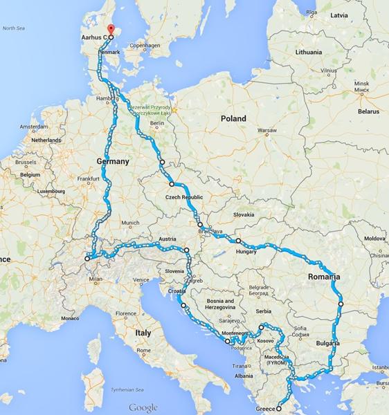 Tur til øst/syd europa.