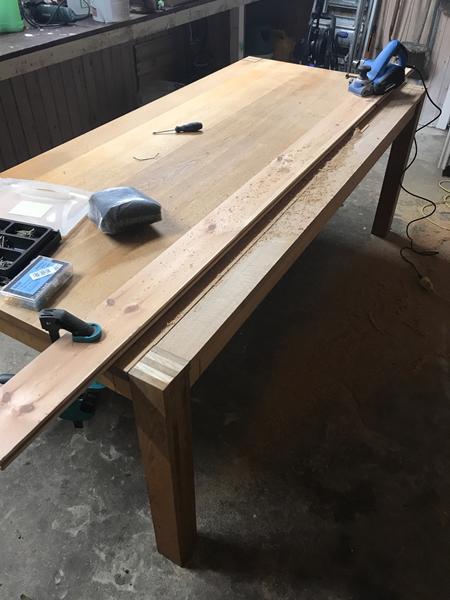 Første spor :) med høvlen