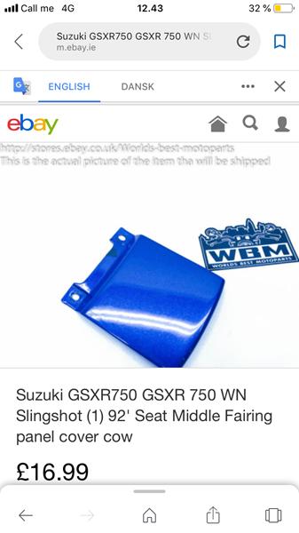 Suzuki gsxr 750 wr DÆKSEL