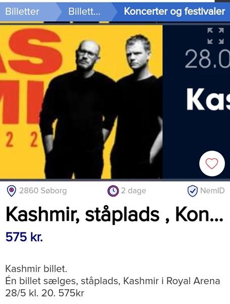 Kashmir kl 20 d.d. Royal Arena 