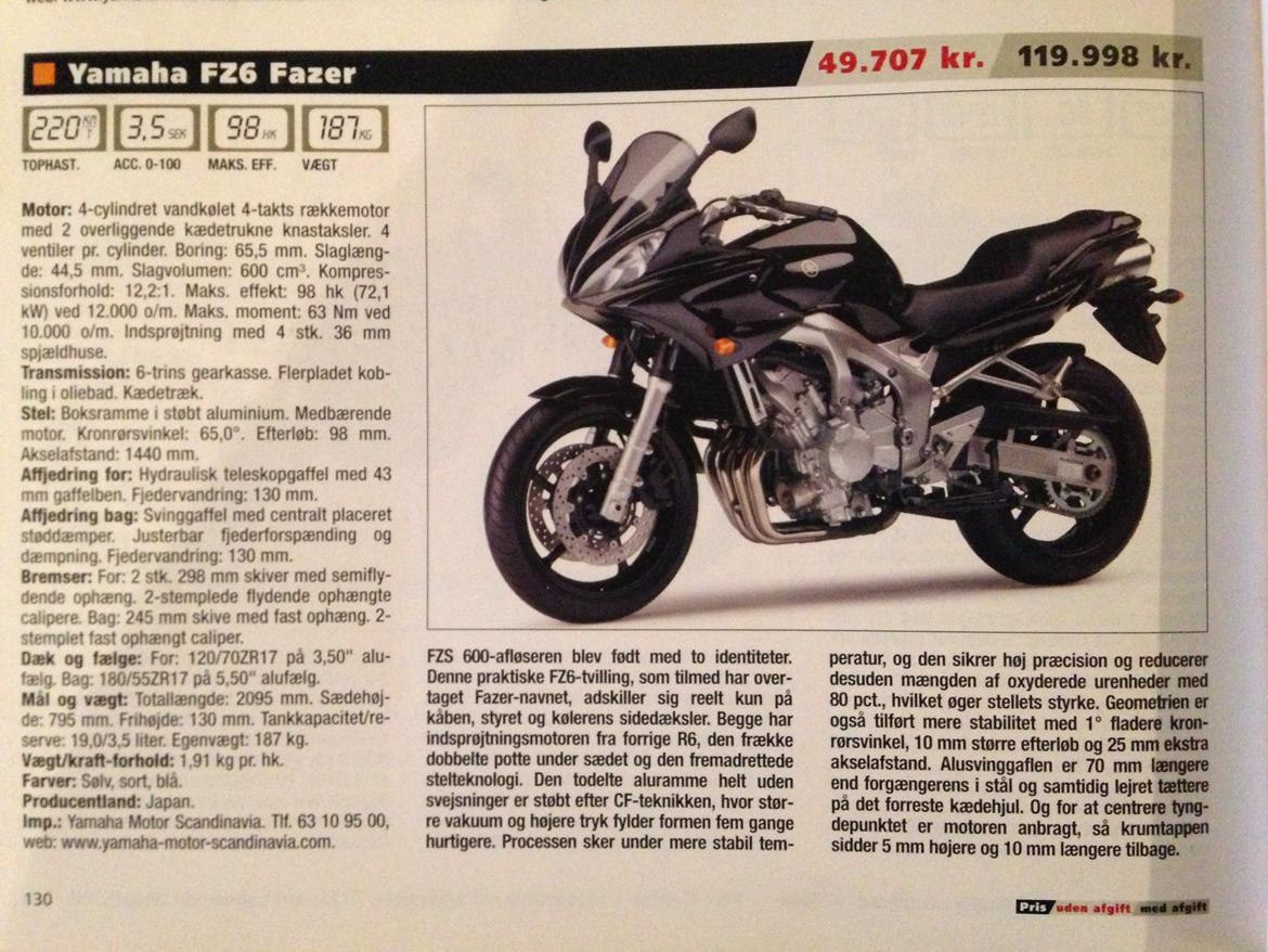 Yamaha FZ6-S - lidt nørdet info fra mc revyen billede 4