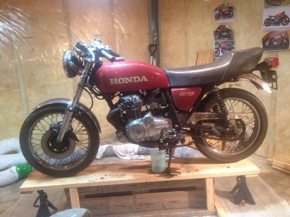 Honda Cb 400 Four Cafe Racer - Før "hjul-renovering" billede 4