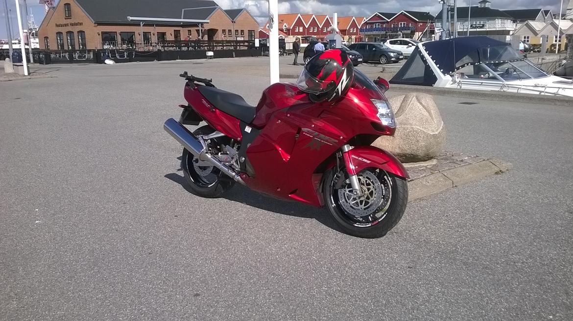 Honda CBR 1100 XX Super Blackbird  - Pause på Hals Havn inden konfirmandkørsel 2/5-2015 billede 15