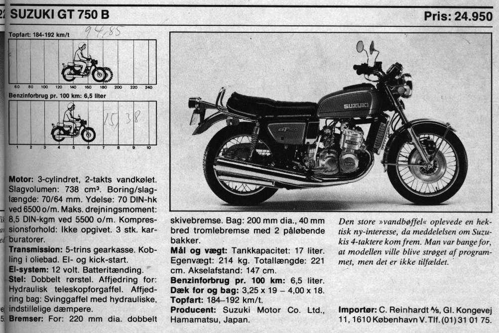 Suzuki GT 750 B - mc revyen 1977 billede 8