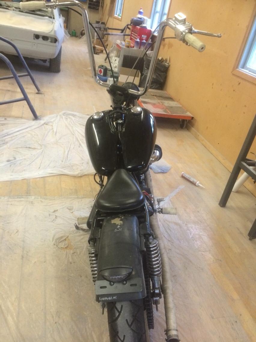 Harley Davidson Sportster XLH - Monteret fatbob tank og sæde billede 4