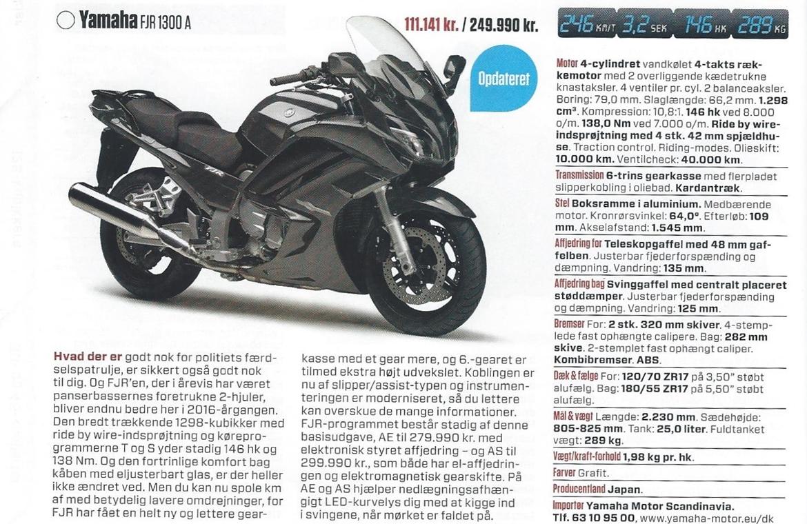 Yamaha "BAMSEFAR"  FJR 1300 AE - MC REVYEN 2016 "FJR 1300 A" min hedder "AE" billede 19