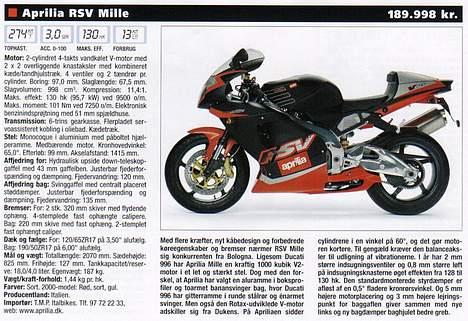 Aprilia RSV 1000 ***SOLGT*** - mc revyen 2001 billede 8
