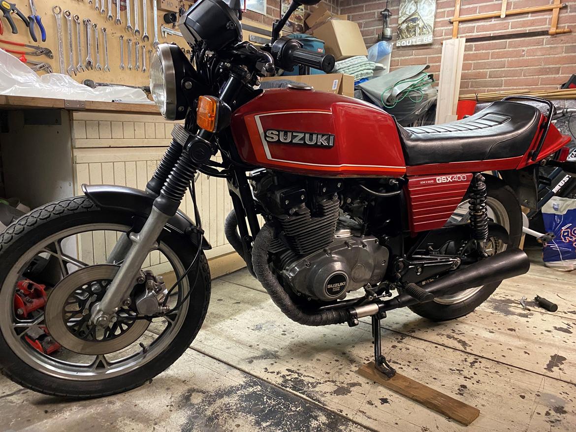Suzuki GSX400E - Renoveret original potter med rustfri samlestykke og Power Wrap billede 23