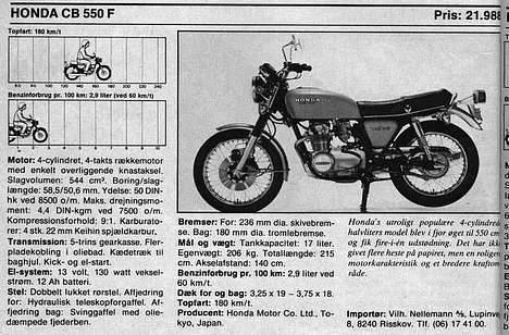 Honda CB 550 F - www.pismis.dk/mcrevy billede 11