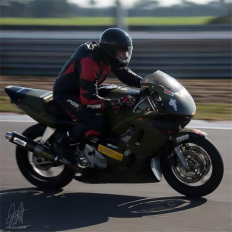 Honda CBR 600 F3 (bane) *SOLGT* - På Padborg Park - Honda´en ser ret lille ud, når der sidder sådan en 8x kg´s klump på den... billede 17