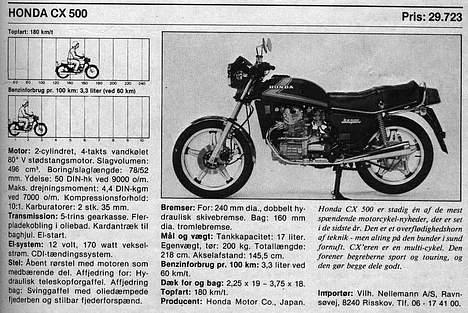 Honda CX 500 std. Solgt!! billede 1