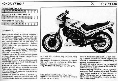 Honda VF400F  totalskadet billede 10