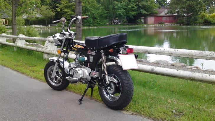 Skyteam Dax. / Mg - Flotteste. - Skyteam dax. 125ccm. Se på Topstykket & Cylendren, er der store kølebibber på, er den på 125cc. er der små køleribber på er den på 50ccm. er der stort tandhjul bag på er den på 50ccm. er der lille tandhjul bag på er den på 125ccm. Fotos 2007. billede 1