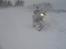 Yamaha XT600Z Ténéré - Normalt en stilfærdig flad vej - men snefygning og store driver gjorde at jeg ikke kunne komme længere end hertil (snestormen 02/2007)
